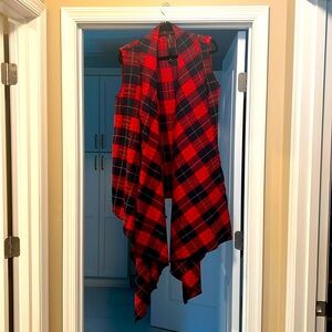 Plaid blanket vest